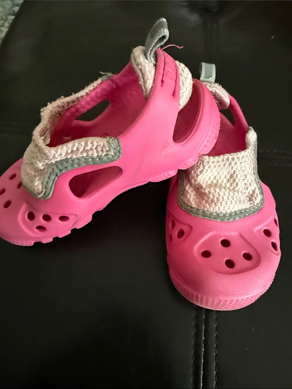 CROCS Kids Hot pink and light pink Slip-On Water Clogs